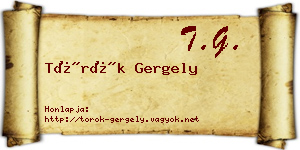 Török Gergely névjegykártya